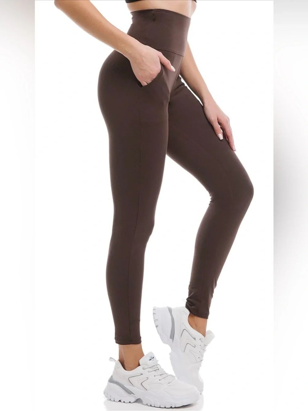 Women’s High-Waist Brown Leggings. Buttery soft. Size S/M.